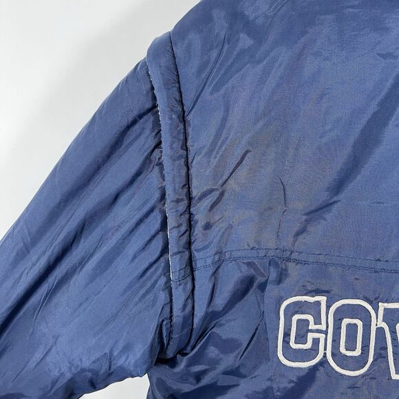 VTG 90s Dallas Cowboys Puma Half Zip Jacket Youth Large Blue Removable Sleeves - Picture 14 of 15